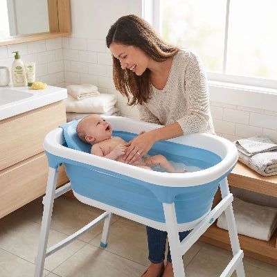 Baignoire bébé pliable sur pied