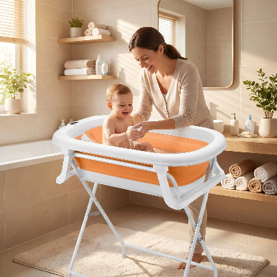 Baignoire bébé pliable sur pied