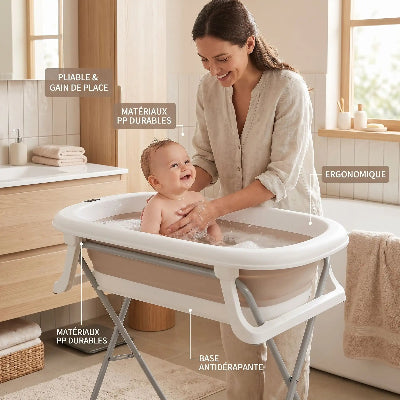 Baignoire bébé pliable sur pied 