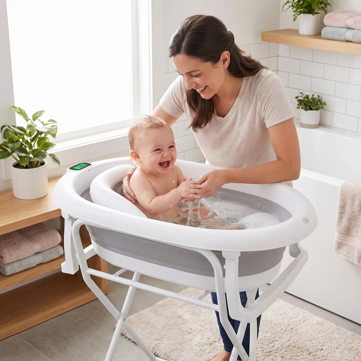 Baignoire sur pied bébé | Ergonomique Pliable