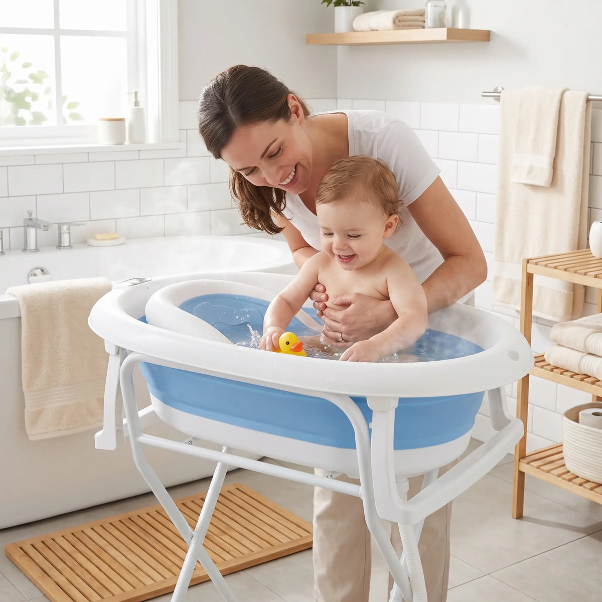 Baignoire sur pied bébé | Ergonomique Pliable
