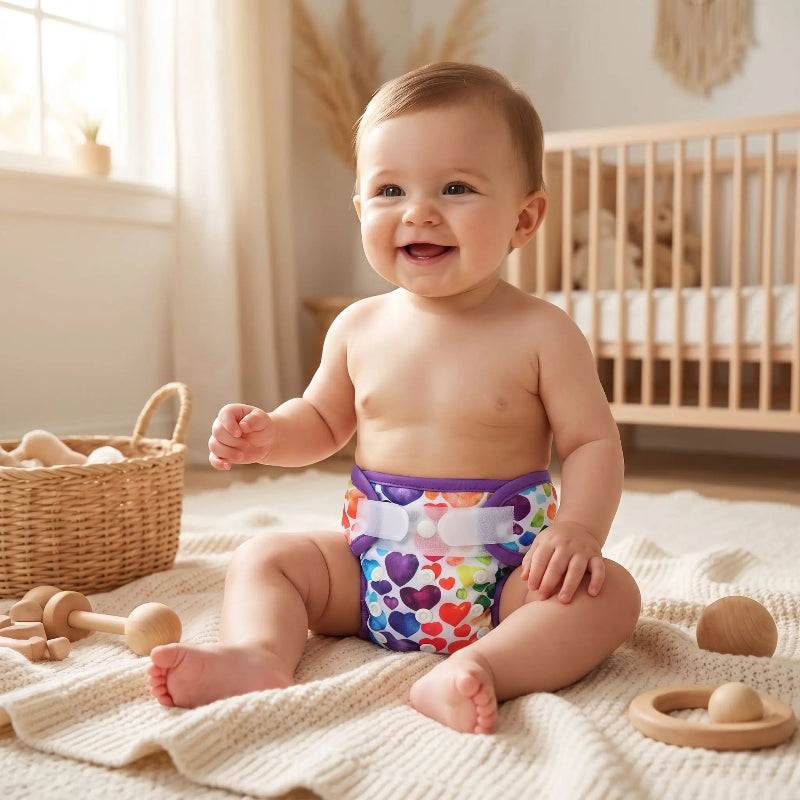 Couche bébé. Bébé porte une jolie couche