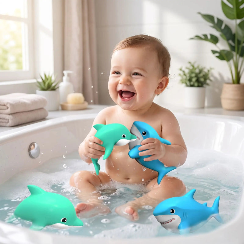 Jouet baignoire pour bebe. Bebe  a du bon temps avec ses jouets