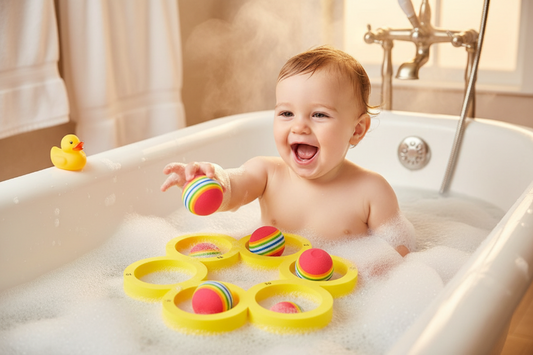 Jeu d'eau . Bebe joue