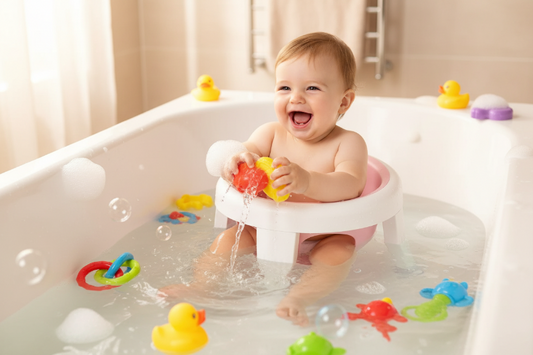 Sieges de bains bebe. Bebe a du plaisir à jouer avec ses jouets dans le bain