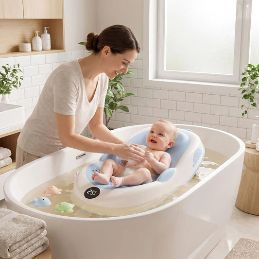 Transat de bain. Bebe prend son bain