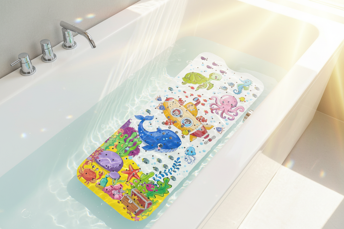 Tapis de bain bébé monde sous-marin rayonnant